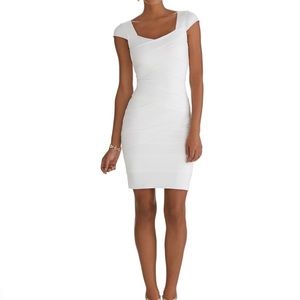 WHBM Instantly Slimming Cap Sleeve Dress White 8